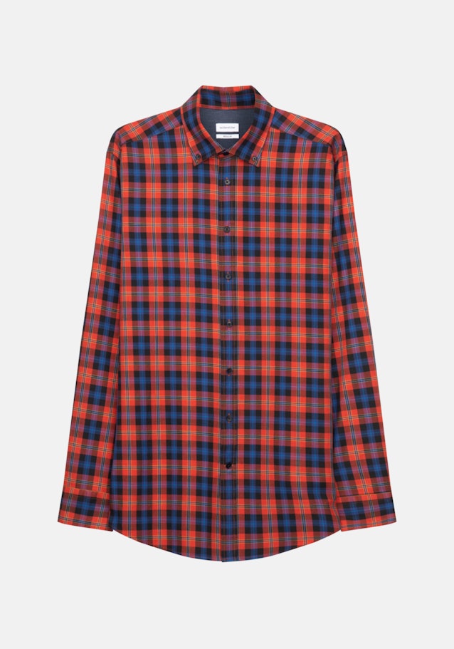 Twill Casual Hemd in Regular mit Button-Down-Kragen in Orange | Seidensticker Onlineshop