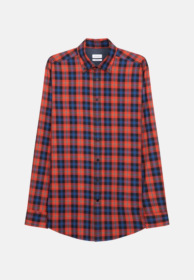 Twill Casual Hemd in Regular mit Button-Down-Kragen in Orange |  Seidensticker Onlineshop