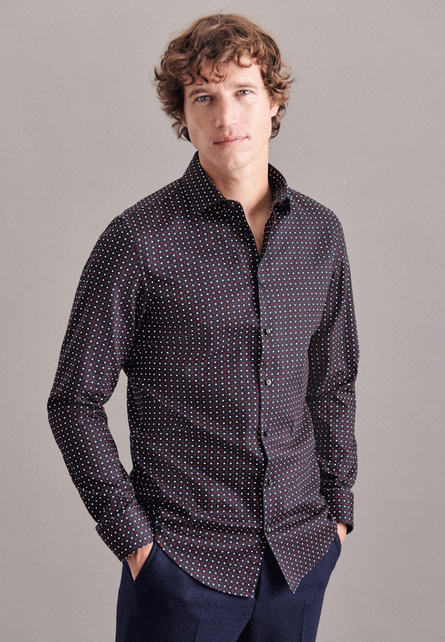 Slim Chemise Business Imprimé in Bleu Foncé |  Seidensticker Onlineshop
