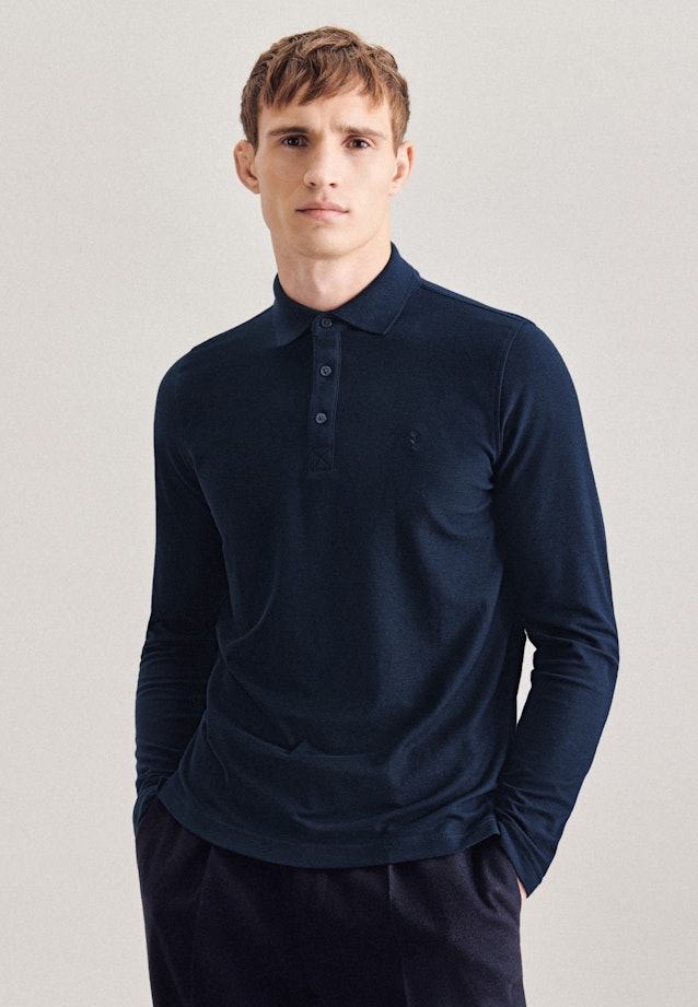 Polo-Shirt Uni in Dunkelblau |  Seidensticker Onlineshop