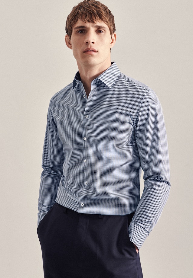Slim Chemise Business carreaux in Bleu Foncé |  Seidensticker Onlineshop