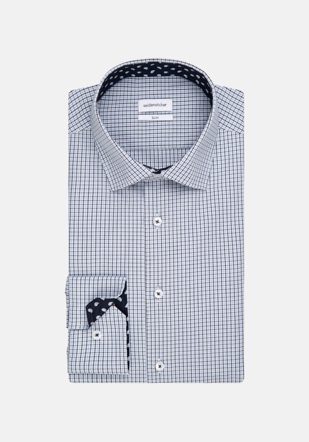 Slim Business Hemd Karo in Dunkelblau | Seidensticker Onlineshop