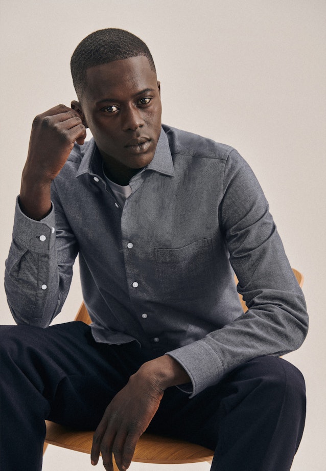 Slim Chemise oxford uni in Gris |  Seidensticker Onlineshop