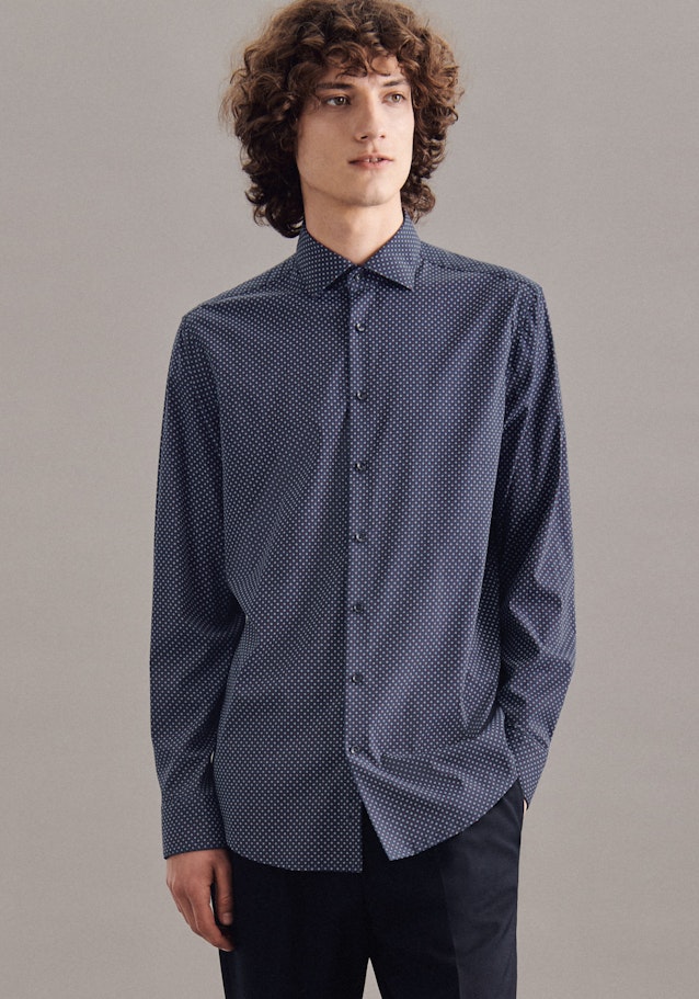 Chemise performance Regular Twill (sergé) Col Kent in Bleu Foncé |  Seidensticker Onlineshop