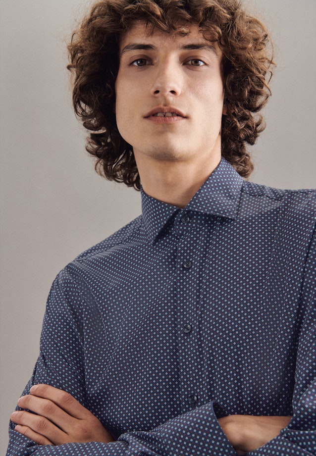 Regular Performance shirt Print in Dark Blue |  Seidensticker Onlineshop