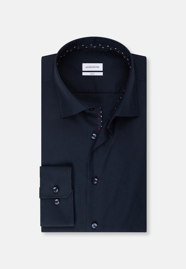 Slim Business Shirt Plain in Dark Blue |  Seidensticker Onlineshop
