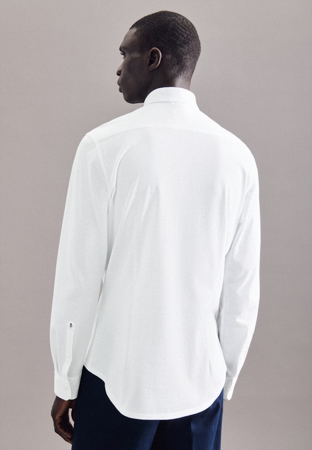 Jersey Performance-Hemd in Shaped mit Kentkragen in Weiß |  Seidensticker Onlineshop