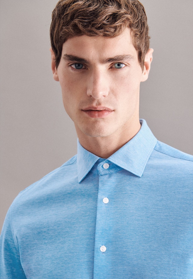 Shaped Chemise Performance Uni in Turquoise |  Seidensticker Onlineshop