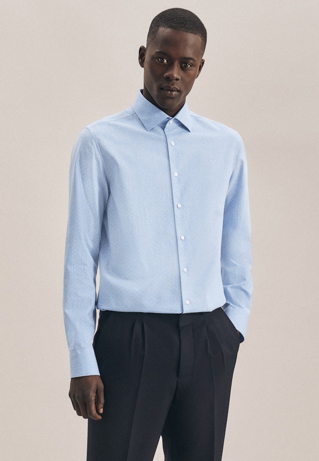 X-Slim Business Hemd Print in Hellblau |  Seidensticker Onlineshop