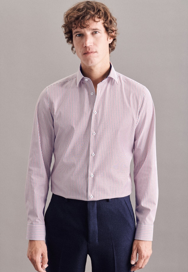 Shaped Business Hemd Streifen in Rot |  Seidensticker Onlineshop