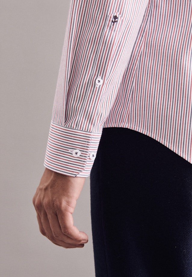 Slim Business Hemd Streifen in Rot |  Seidensticker Onlineshop