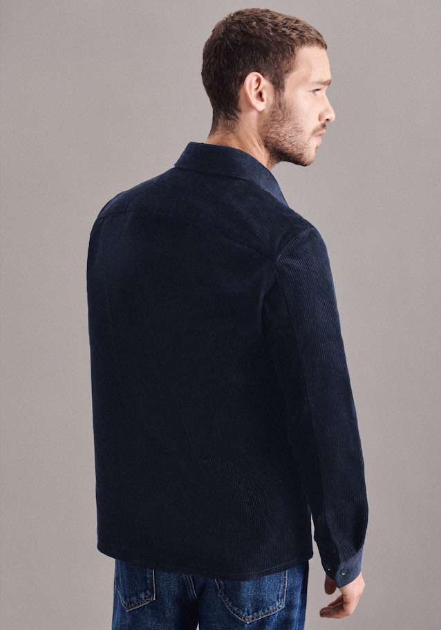 Overshirt in Regular with Kent-Collar in Dark Blue |  Seidensticker Onlineshop
