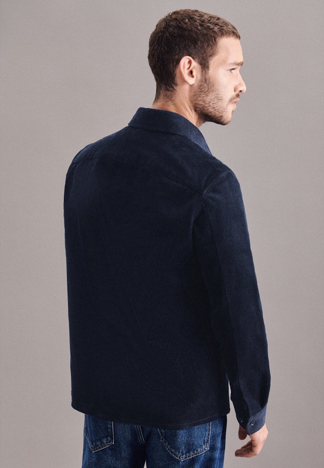 Regular Overshirt Plain in Dark Blue |  Seidensticker Onlineshop