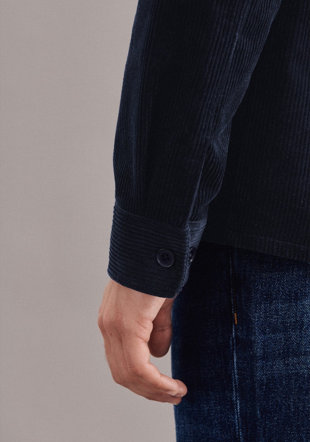 Regular Overshirt Uni in Dunkelblau | Seidensticker Onlineshop