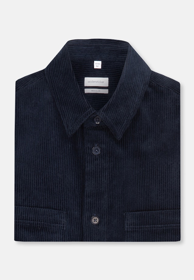 Regular Overshirt Plain in Dark Blue |  Seidensticker Onlineshop