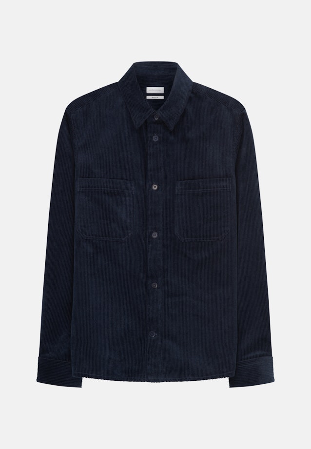 Regular Overshirt Plain in Dark Blue |  Seidensticker Onlineshop
