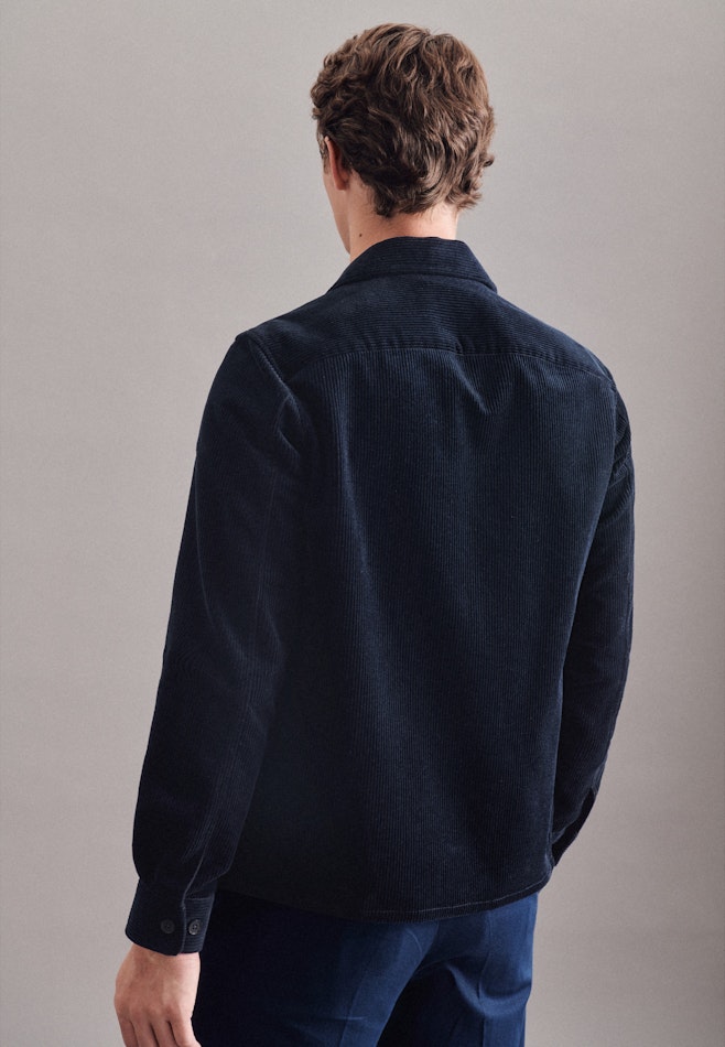 Overshirt in Regular with Lapel Collar in Dark Blue | Seidensticker online shop