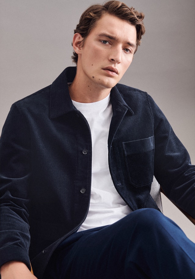 Regular Overshirt Uni in Dunkelblau | Seidensticker Onlineshop