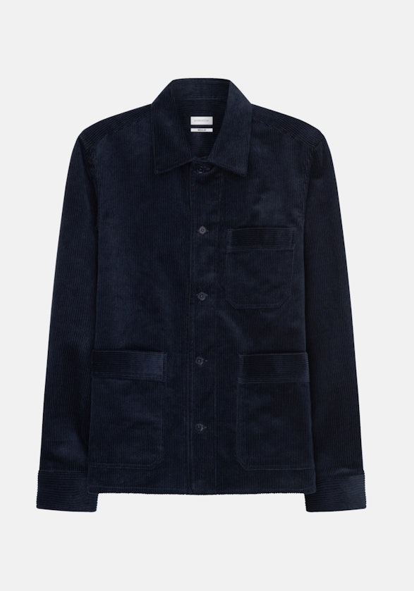 Overshirt in Regular with Lapel Collar in Dark Blue |  Seidensticker Onlineshop