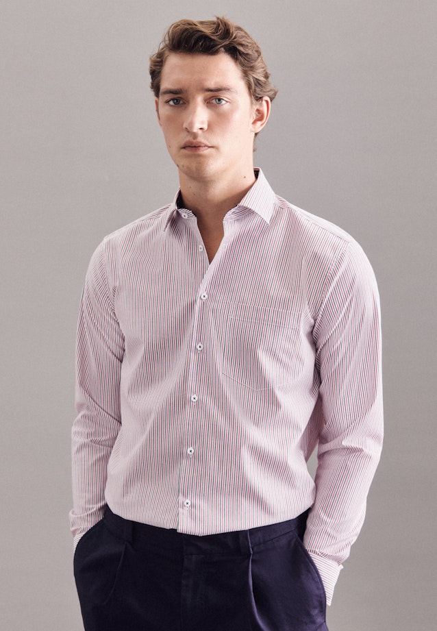 Regular Business Hemd Streifen in Rot |  Seidensticker Onlineshop