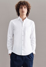 Slim Oxfordhemd Uni in Weiß |  Seidensticker Onlineshop