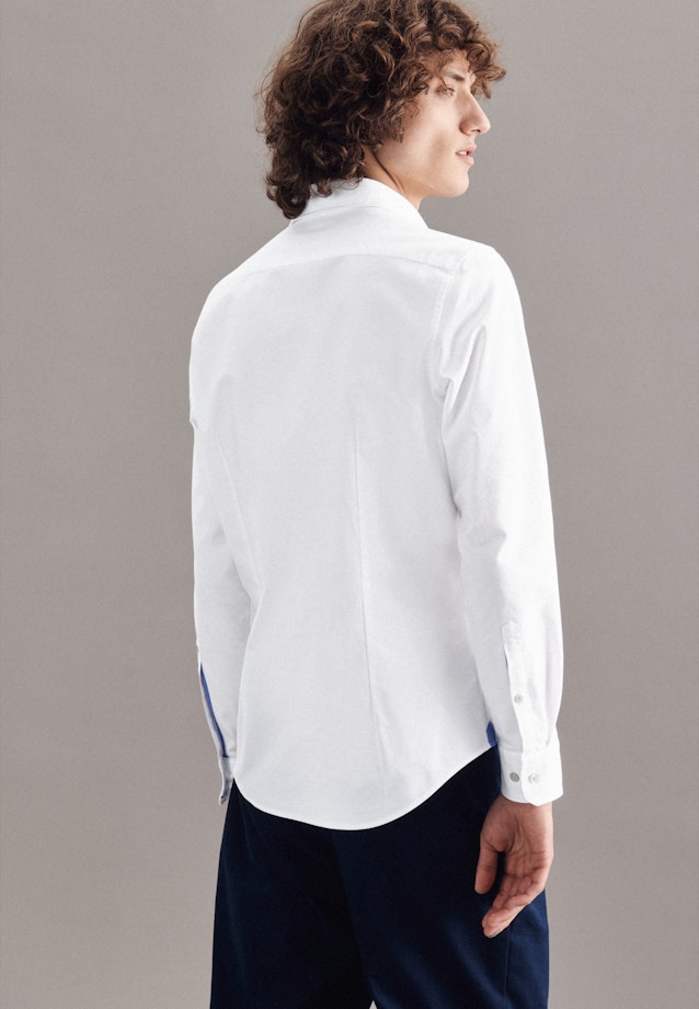 Slim Oxfordhemd Uni in Weiß |  Seidensticker Onlineshop