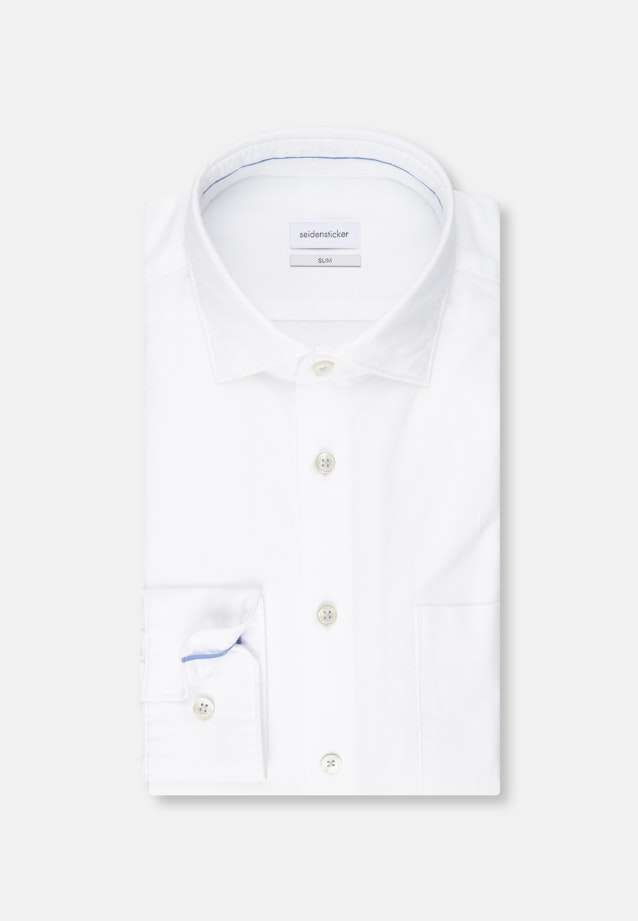 Slim Oxfordhemd Uni in Weiß |  Seidensticker Onlineshop