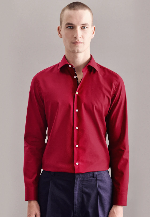 Slim Business Shirt Plain in Red |  Seidensticker Onlineshop