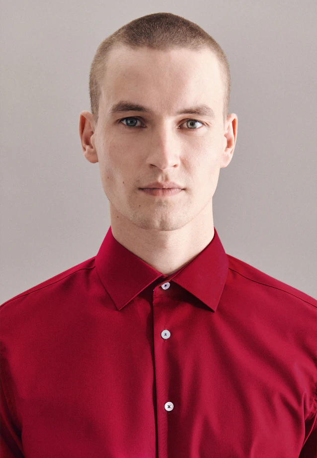 Slim Business Shirt Plain in Red |  Seidensticker Onlineshop