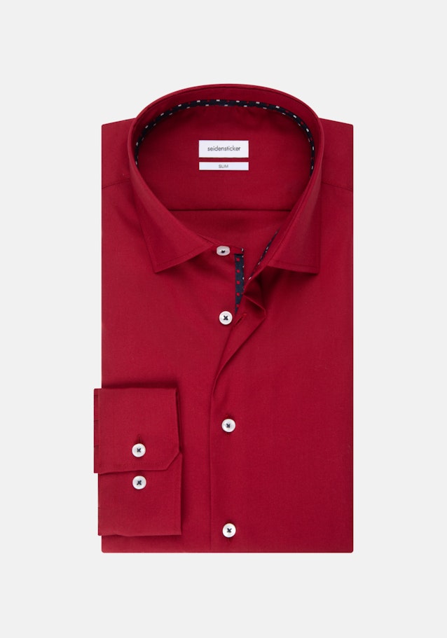 Non-iron Poplin Business Shirt in Slim with Kent-Collar in Red |  Seidensticker Onlineshop