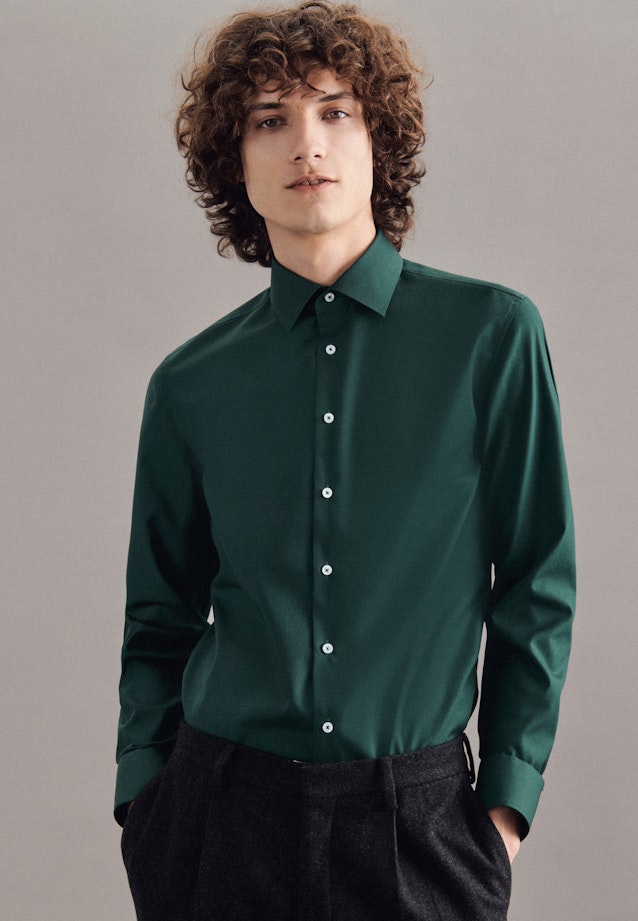 Slim Chemise Business uni in Vert |  Seidensticker Onlineshop