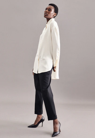 Blouse longue Uni in Ecru |  Seidensticker Onlineshop