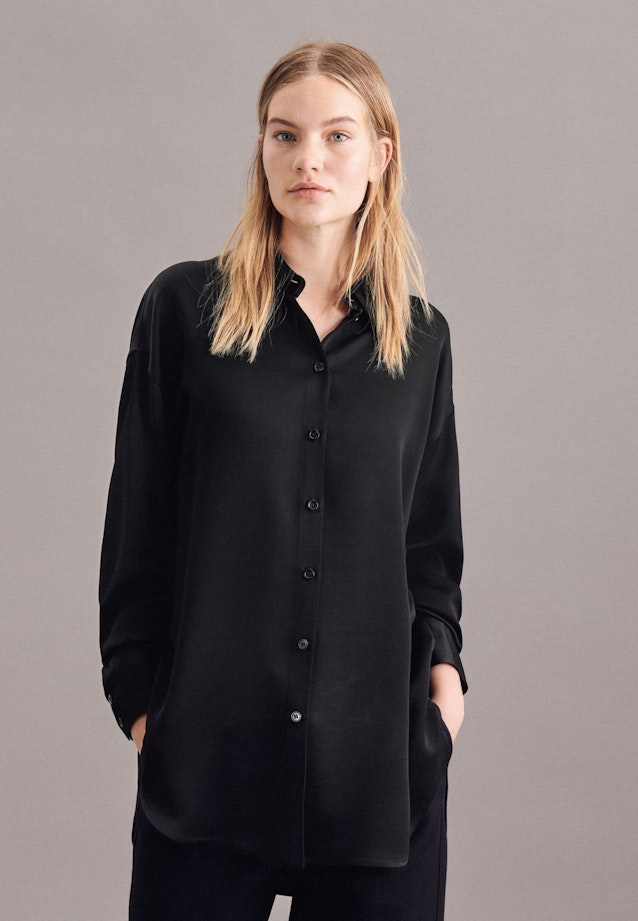 Longbluse Uni in Noir |  Seidensticker Onlineshop