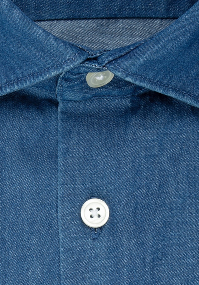 Denim Denimhemd in Slim mit Kentkragen in Mittelblau |  Seidensticker Onlineshop