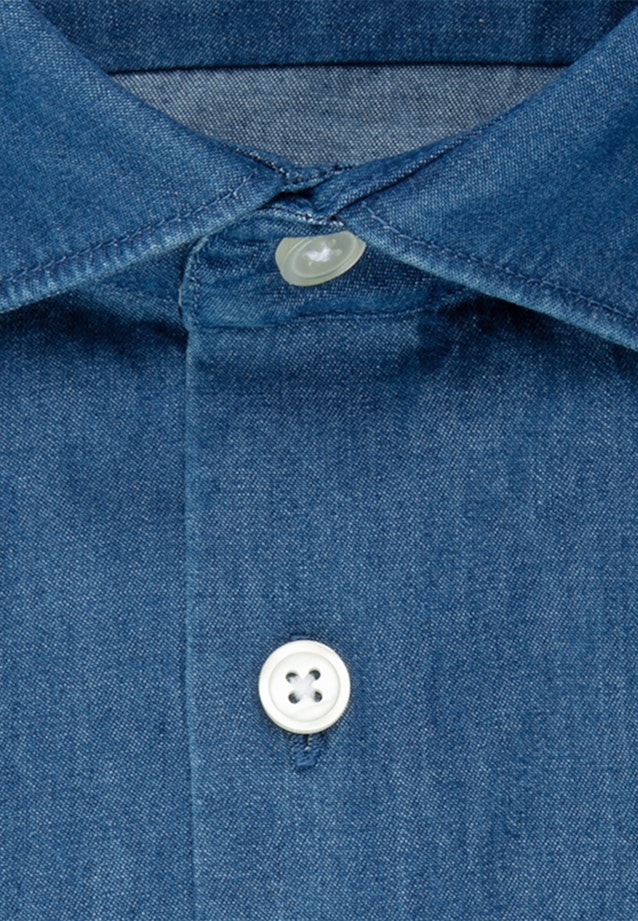 Slim Denimhemd Uni in Mittelblau |  Seidensticker Onlineshop
