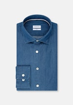 Slim Denimhemd Uni in Mittelblau |  Seidensticker Onlineshop