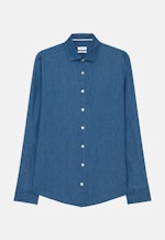 Slim Denimhemd Uni in Mittelblau |  Seidensticker Onlineshop