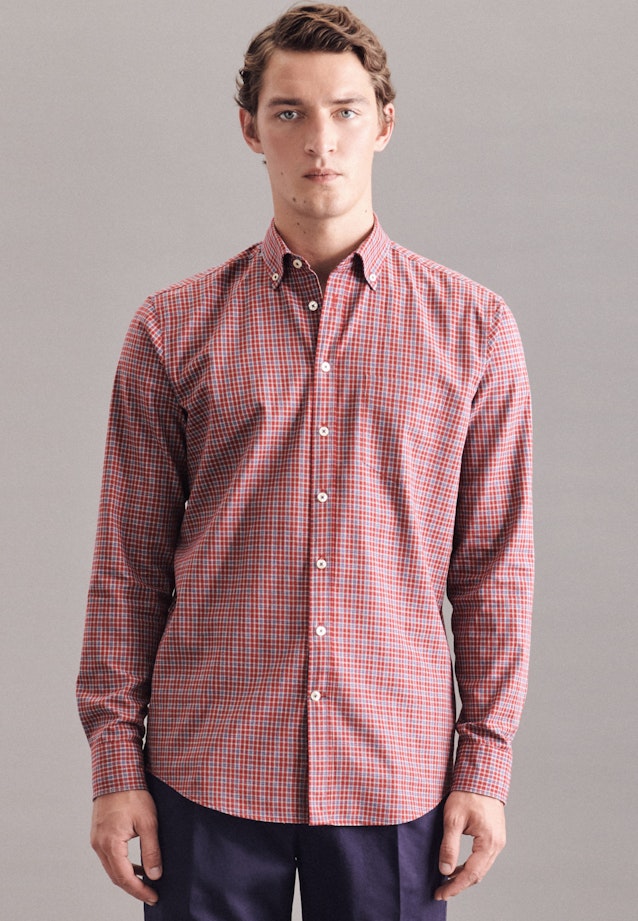 Casual Shirt in Regular with Button-Down-Collar in Red |  Seidensticker Onlineshop