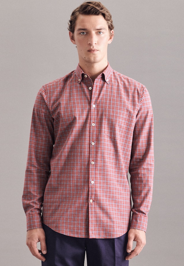 Regular Casual Shirt Check in Red |  Seidensticker Onlineshop