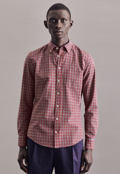 Slim Casual Shirt Check in Red |  Seidensticker Onlineshop