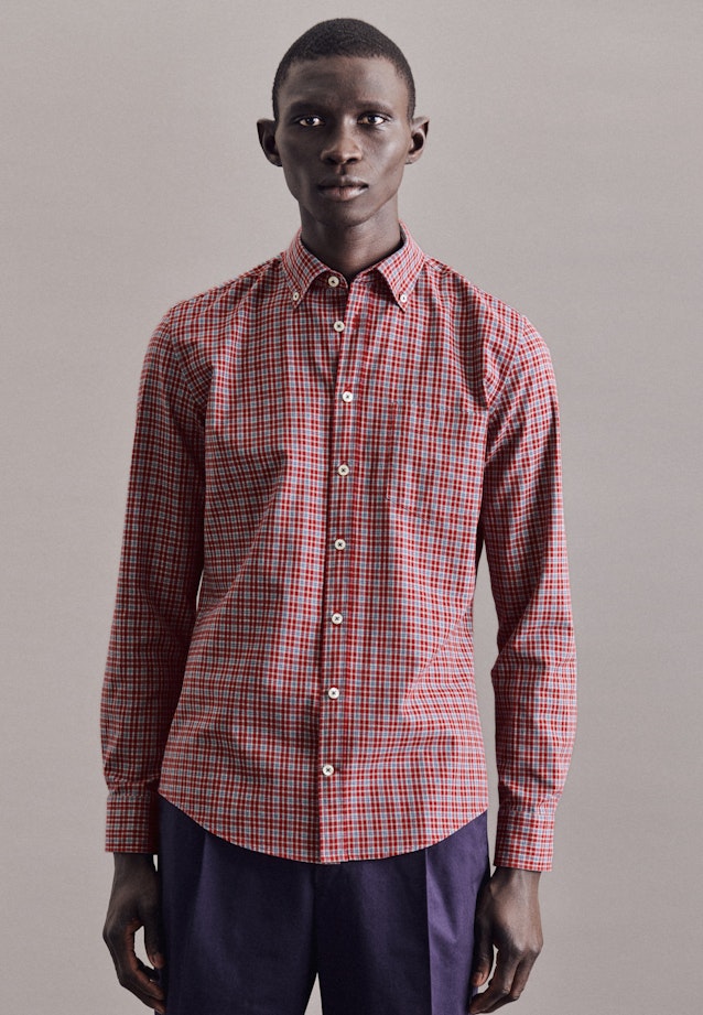 Slim Casual Shirt Check in Red |  Seidensticker Onlineshop
