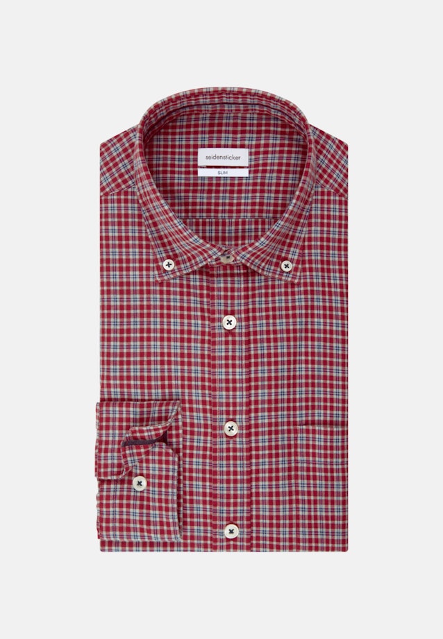 Twill Casual Hemd in Slim mit Button-Down-Kragen in Rot |  Seidensticker Onlineshop
