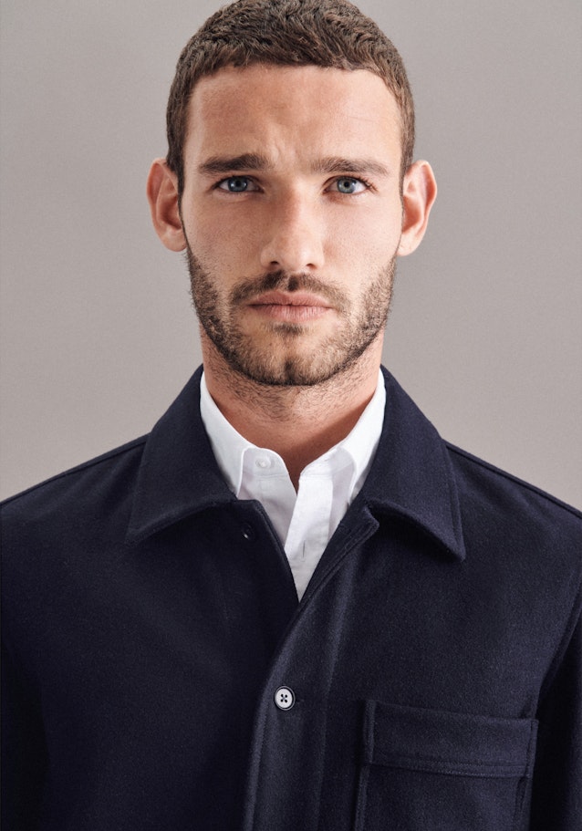 Regular Overshirt Uni in Dunkelblau | Seidensticker Onlineshop