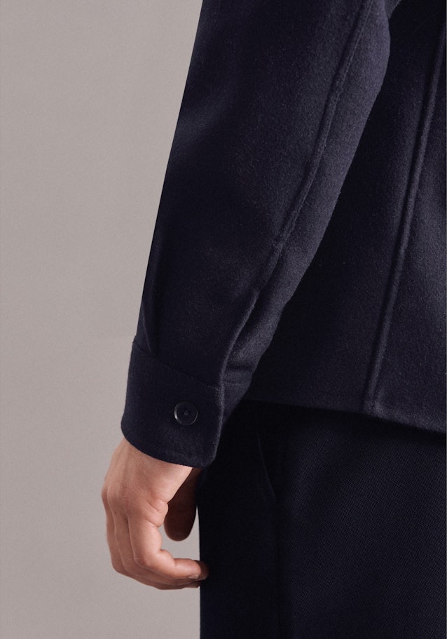 Regular Overshirt Uni in Dunkelblau | Seidensticker Onlineshop