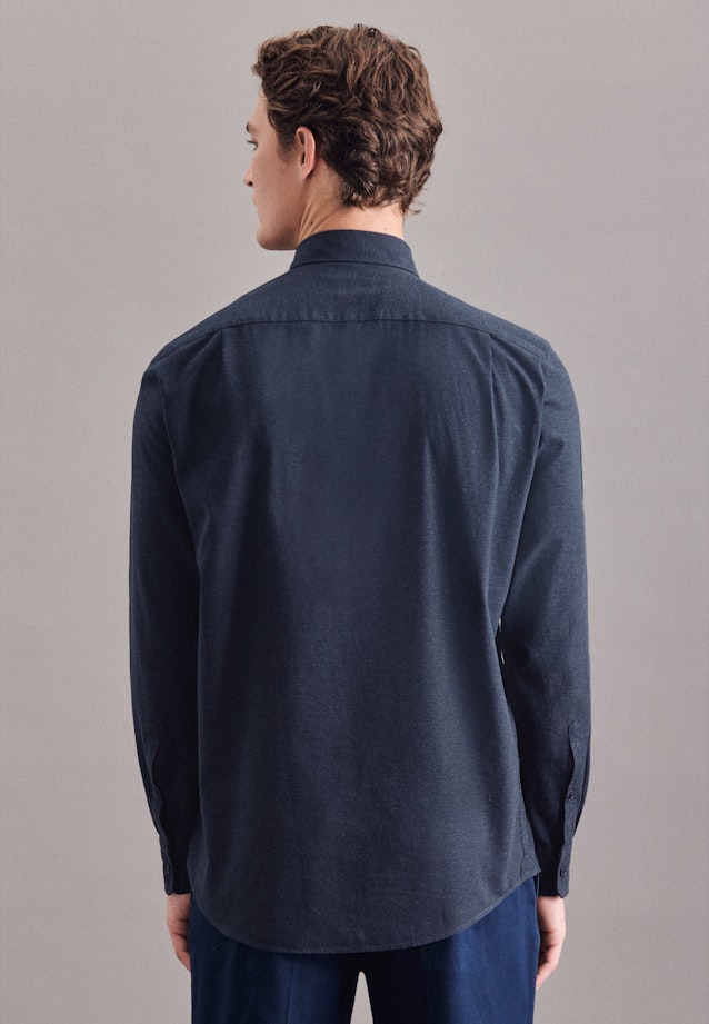 Regular Chemise casual uni in Bleu Foncé |  Seidensticker Onlineshop