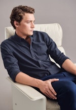 Regular Chemise casual uni in Bleu Foncé |  Seidensticker Onlineshop