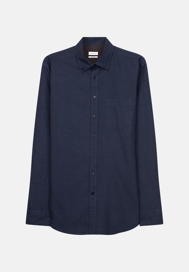 Regular Chemise casual uni in Bleu Foncé |  Seidensticker Onlineshop