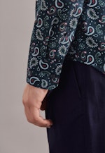 Shaped Business Shirt Print in Dark Blue |  Seidensticker Onlineshop