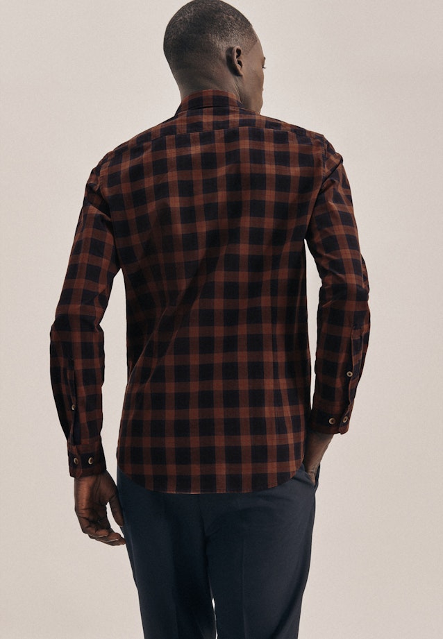Slim Casual Hemd Karo in Braun |  Seidensticker Onlineshop