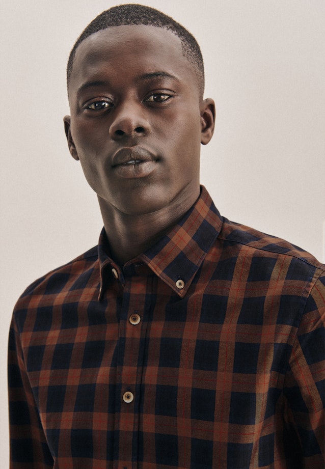 Slim Casual Hemd Karo in Braun |  Seidensticker Onlineshop